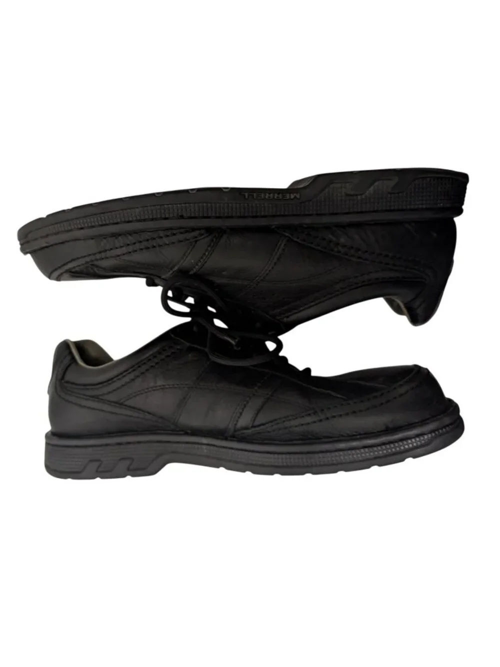 Merrell Mens 11 Black Leather Lace Up Oxford Derby Shoes Casual Walking J45021